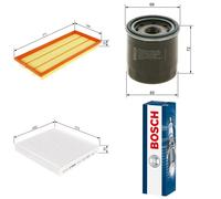 Bosch Service Kit with Air, Oil & Cabin Filters and Spark P fits Subaru Forester