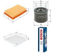 Bosch Service Kit with Air, Oil & Cabin Filters and Spark Pl fits Hyundai Lantra