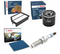 Bosch Service Kit with Air, Oil & Cabin Filters and Spark Plu fits Kia Carens IV