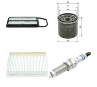Bosch Service Kit with Air, Oil & Cabin Filters and Spark Plu fits Suzuki Baleno