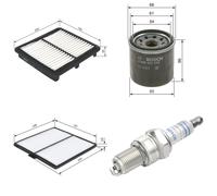 Bosch Service Kit with Air, Oil & Cabin Filters and Spark Plug fits Daewoo Matiz