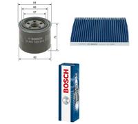 Bosch Service Kit with Air, Oil & Cabin Filters and Spark Plug fits Hyundai IX35
