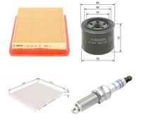 Bosch Service Kit with Air, Oil & Cabin Filters and Spark Plug fits Kia Cerato I