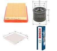 Bosch Service Kit with Air, Oil & Cabin Filters and Spark Plug fits Kia Cerato I