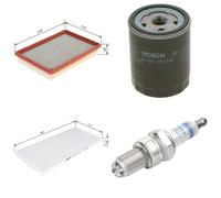 Bosch Service Kit with Air, Oil & Cabin Filters and Spark Plug fits Lancia Delta