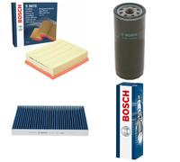 Bosch Service Kit with Air, Oil & Cabin Filters and Spark Plugs fits Audi A6 C5