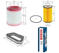 Bosch Service Kit with Air, Oil & Cabin Filters and Spark Plugs fits Audi A8 D3