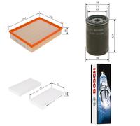 Bosch Service Kit with Air, Oil & Cabin Filters and Spark Plugs fits Dodge Nitro
