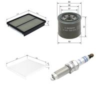Bosch Service Kit with Air, Oil & Cabin Filters and Spark Plugs fits Kia Optima