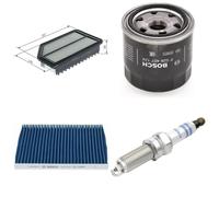 Bosch Service Kit with Air, Oil & Cabin Filters and Spark Plugs fits Kia Rio III