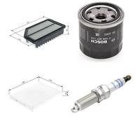 Bosch Service Kit with Air, Oil & Cabin Filters and Spark Plugs fits Kia Soul II