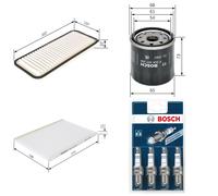 Bosch Service Kit with Air, Oil & Cabin Filters and Spark Plugs fits Toyota Iq