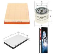 Bosch Service Kit with Air, Oil & Cabin Filters and Spark Plugs fits Volvo V90 I