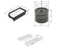 Bosch Service Kit with Air, Oil & Cabin Filters fits Hyundai I20 I 2008-2015