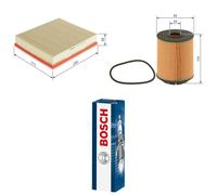 Bosch Service Kit with Air & Oil Filters and Spark Plugs fits Audi A8 D2