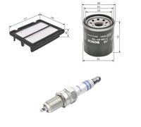 Bosch Service Kit with Air & Oil Filters and Spark Plugs fits Chevrolet Kalos