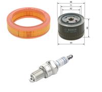 Bosch Service Kit with Air & Oil Filters and Spark Plugs fits Dacia Nova