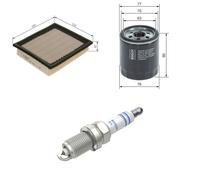 Bosch Service Kit with Air & Oil Filters and Spark Plugs fits Dodge Journey