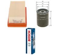 Bosch Service Kit with Air & Oil Filters and Spark Plugs fits Fiat Panda