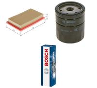 Bosch Service Kit with Air & Oil Filters and Spark Plugs fits Fiat Panda