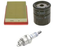 Bosch Service Kit with Air & Oil Filters and Spark Plugs fits Fiat Panda