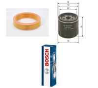 Bosch Service Kit with Air & Oil Filters and Spark Plugs fits Fiat Punto