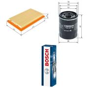 Bosch Service Kit with Air & Oil Filters and Spark Plugs fits Hyundai Amica