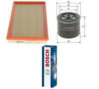 Bosch Service Kit with Air & Oil Filters and Spark Plugs fits Kia Carens I