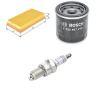 Bosch Service Kit with Air & Oil Filters and Spark Plugs fits Kia Rio I