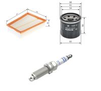 Bosch Service Kit with Air & Oil Filters and Spark Plugs fits Renault Fluence