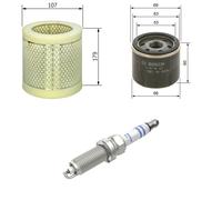 Bosch Service Kit with Air & Oil Filters and Spark Plugs fits Renault Twingo I