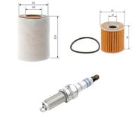 Bosch Service Kit with Air & Oil Filters and Spark Plugs fits Smart Roadster