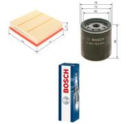 Bosch Service Kit with Air & Oil Filters and Spark Plugs fits Vauxhall Omega
