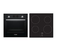Bosch Set: Built-In Electric Single Oven + 60cm Induction Hob, A Rated, Stainless Steel & Black
