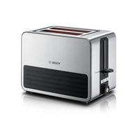 Bosch Silicone Compact 2-Slice Stainless Steel Toaster, TAT7S23GB, Black