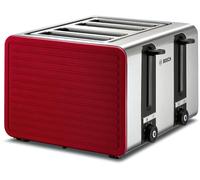 BOSCH Silicone TAT7S44GB 4-Slice Toaster Red, Red,Silver/Grey