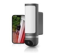 Bosch Smart Home outdoor camera II, outdoor surveillance camera, 1080p full HD resolution with integrated alarm siren and designer light, compatible with Amazon Alexa, anthracite