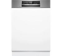 Bosch SMI6ECS12E Series 6, built-in dishwasher with front plate, Home Connect, Extra Clean Zone: Intensive cleaning for stubborn contaminants, remote diagnosis, steel, 60 cm