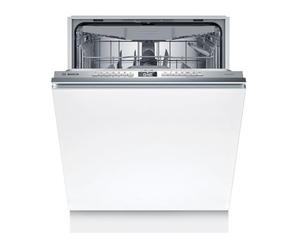 Bosch SMV4EVX08E, Series 4, Smart Dishwasher Fully Integrated 60 cm, Cutlery Drawer, Dishwasher with Program Assistant, Especially Quiet, Rackmatic, Automatic Door Opening, InfoLight, AquaStop