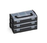 Bosch Sortimo L-BOXX Mini Storage Box Black Lid Transparent 3 Pieces in Set Mini Tool Box Assortment Box Screws and Dowels Premium Sorting Boxes for Small Parts
