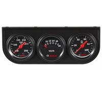 Bosch SP0F000037 Style Line 1-1/2" Mini Triple Gauge Kit (Black Dial Face, Black Bezel)