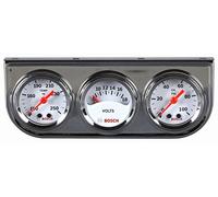 Bosch SP0F000039 Style Line 1-1/2" Mini Triple Gauge Kit (White Dial Face, Chrome Bezel)