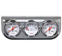 Bosch SP0F000046 Style Line 2" Triple Gauge Kit (White Dial Face, Chrome Bezel)
