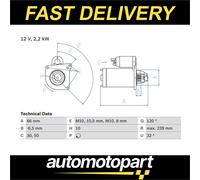 BOSCH 0 986 020 141 Starter motor