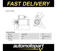 BOSCH 0986020350 Starter Fits Mercedes-Benz C-Class CLC-Class CLK E-Class SLK