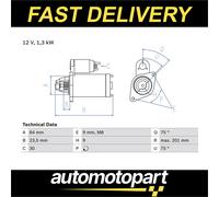 BOSCH 0986024200 Starter Fits Alfa Romeo MiTo Fiat 500 500 C Doblo Idea Lancia