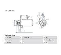 BOSCH 1 986 S00 827 Starter motor