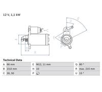BOSCH 0 986 024 010 Starter motor