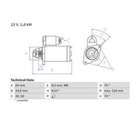 BOSCH 0 986 022 730 Starter motor