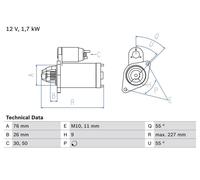 BOSCH 0 986 023 940 Starter motor